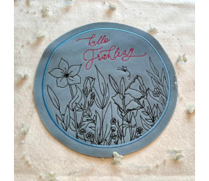 Stickdatei - Blumenwiese Kreis Doodle 4